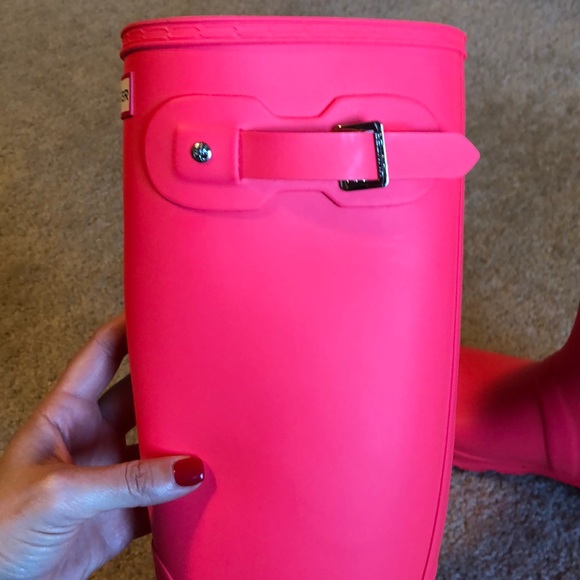 Hunter tall boots hyper Pink neon pink matte 9 - Picture 5 of 7